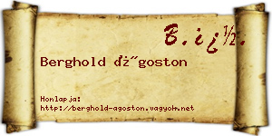 Berghold Ágoston névjegykártya